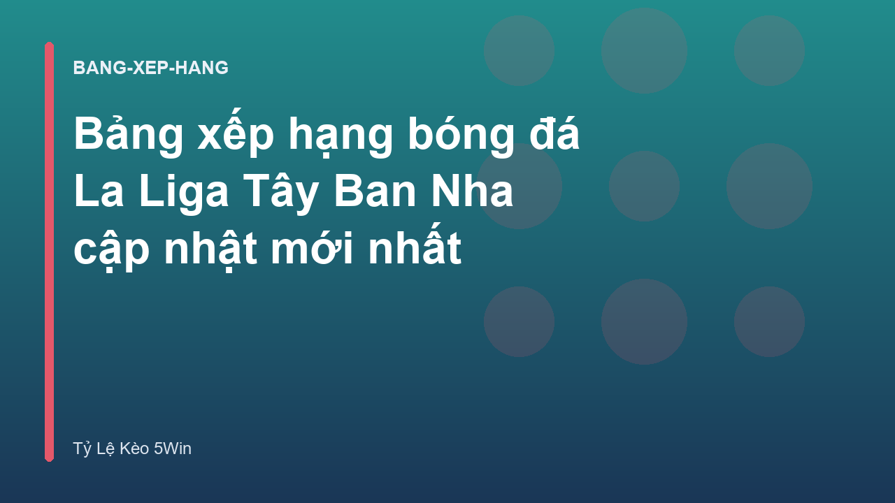 Bảng xếp hạng bóng đá La Liga Tây Ban Nha cập nhật mới nhất